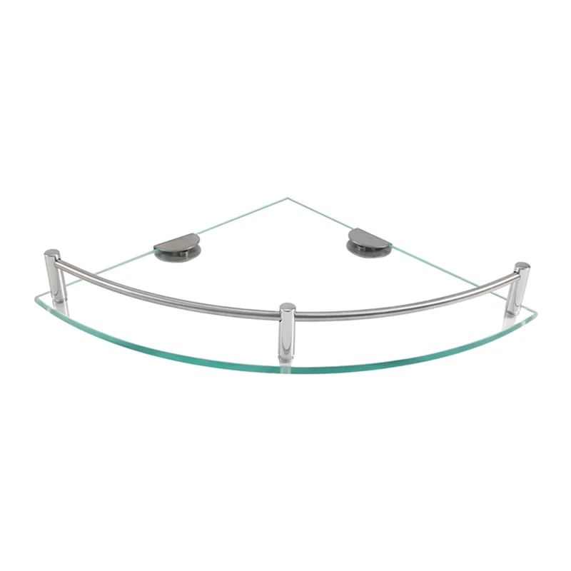 B97A-Bathroom Shelves, Bathroom Glass Corner Shelf Triangle Wall Mounted ,Tempered Glass Shelf For Storing Shower Gel/Soap