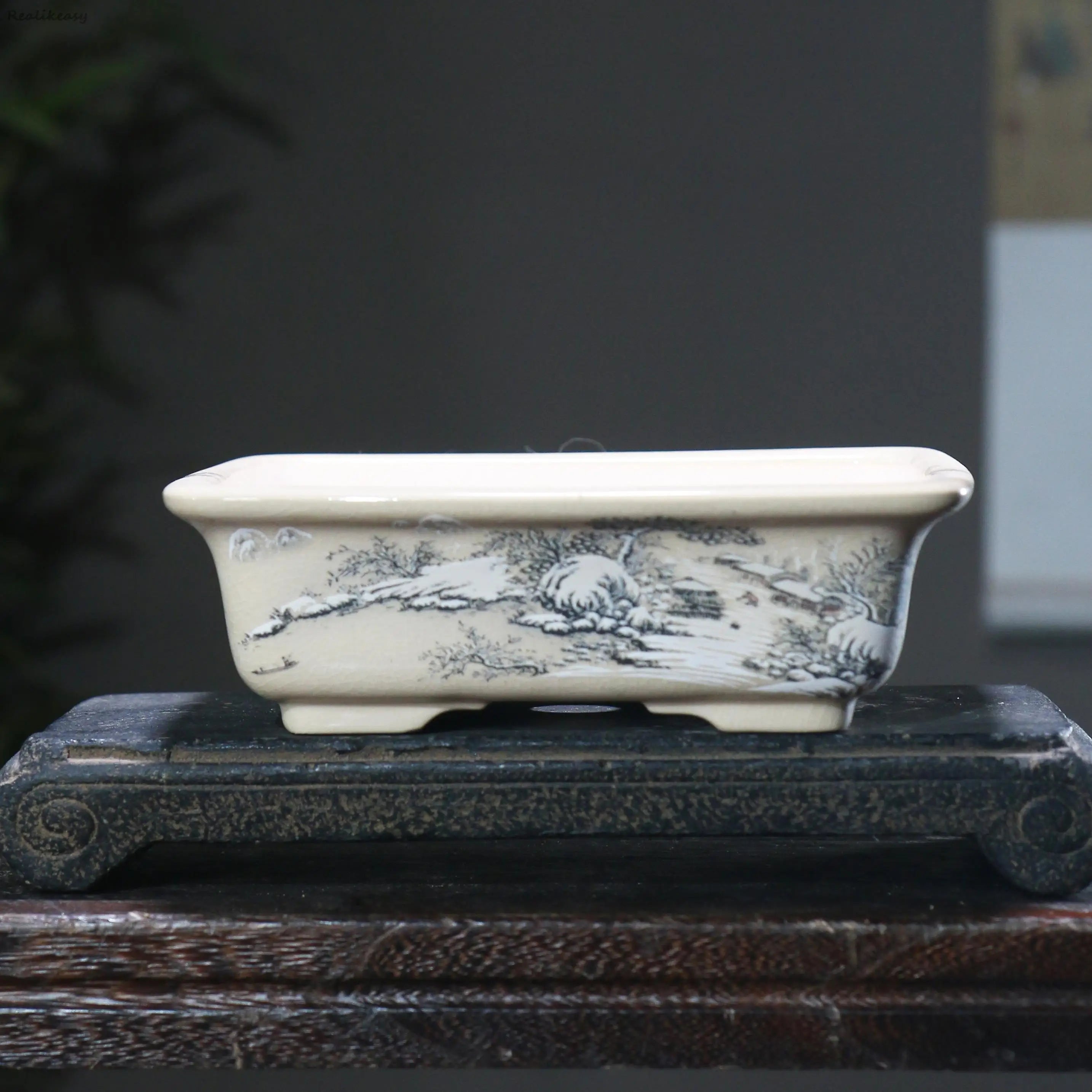 6Size Purple Sand Flower Pot Ceramic Bonsai Pot Handmade