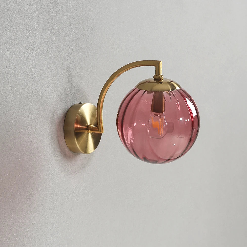 Glass Shade Bedside Wall Lamp