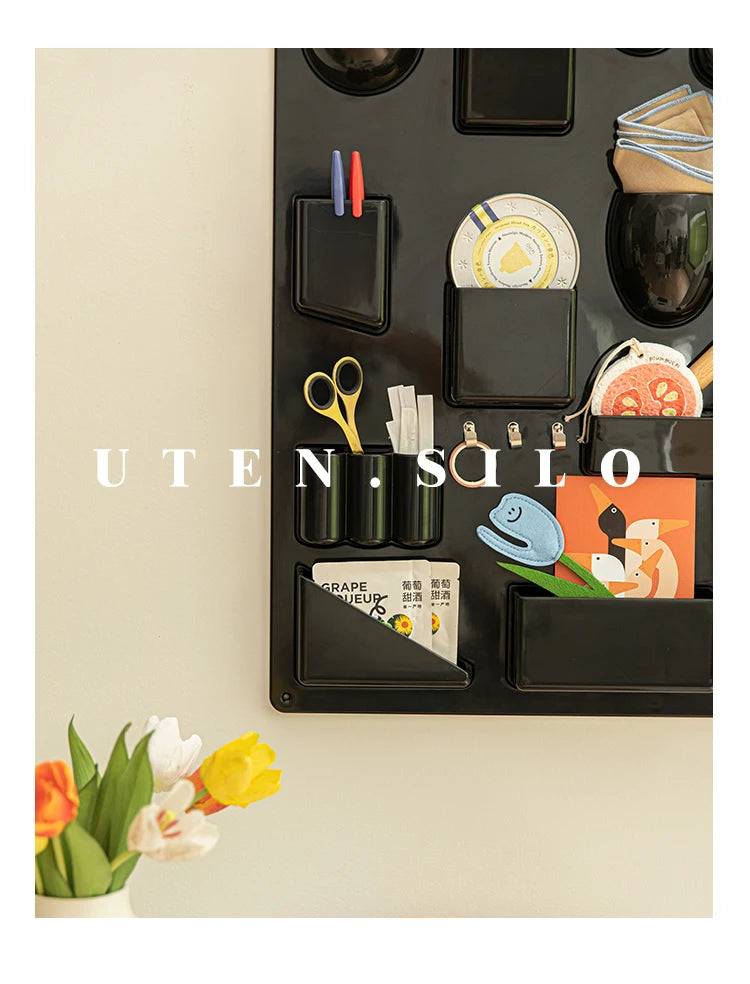 Wall Mounted Storage Rack with Hooks