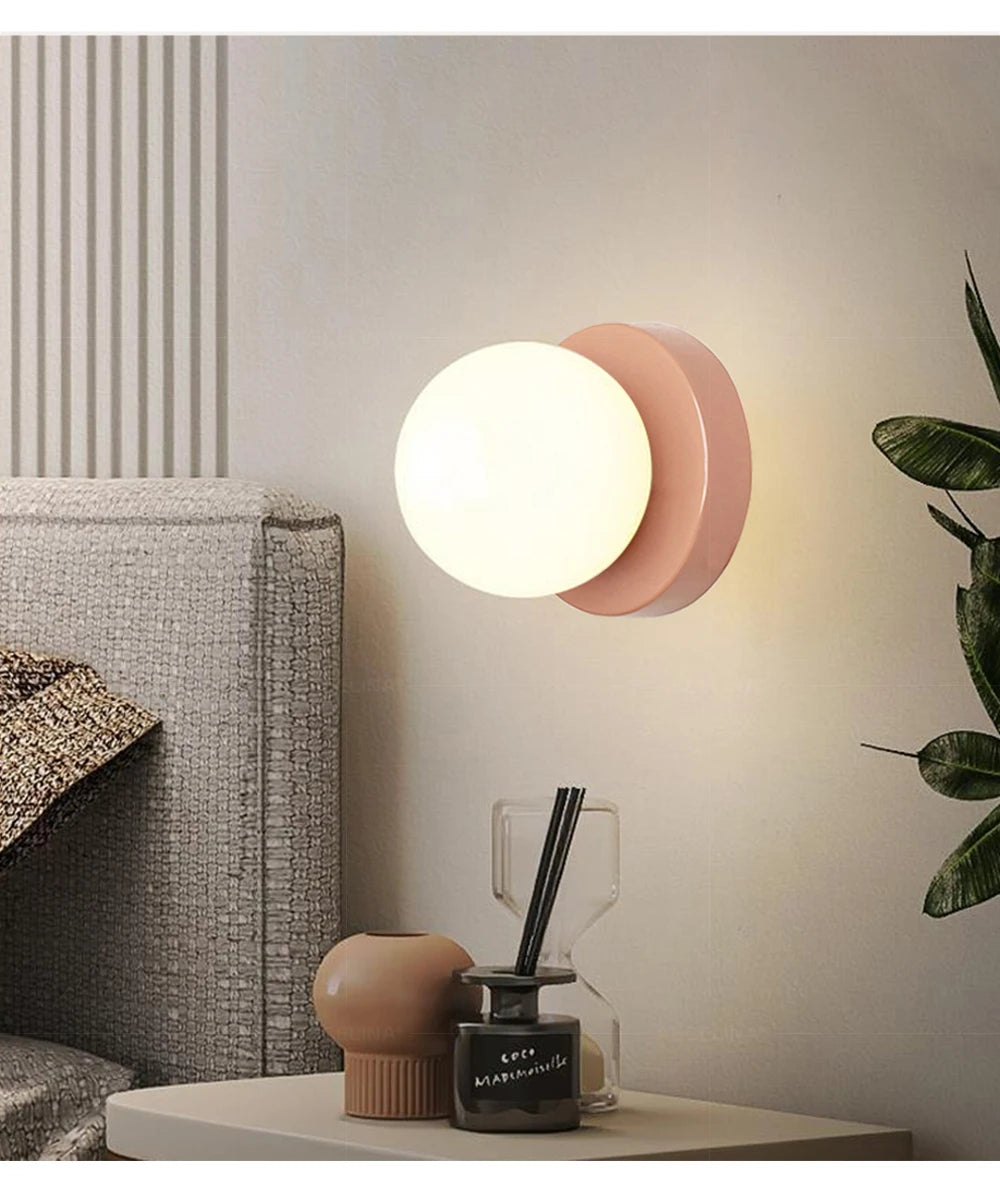 Nordic LED Glass Wall Lamp Minimalist G9 Base Orb Sconce