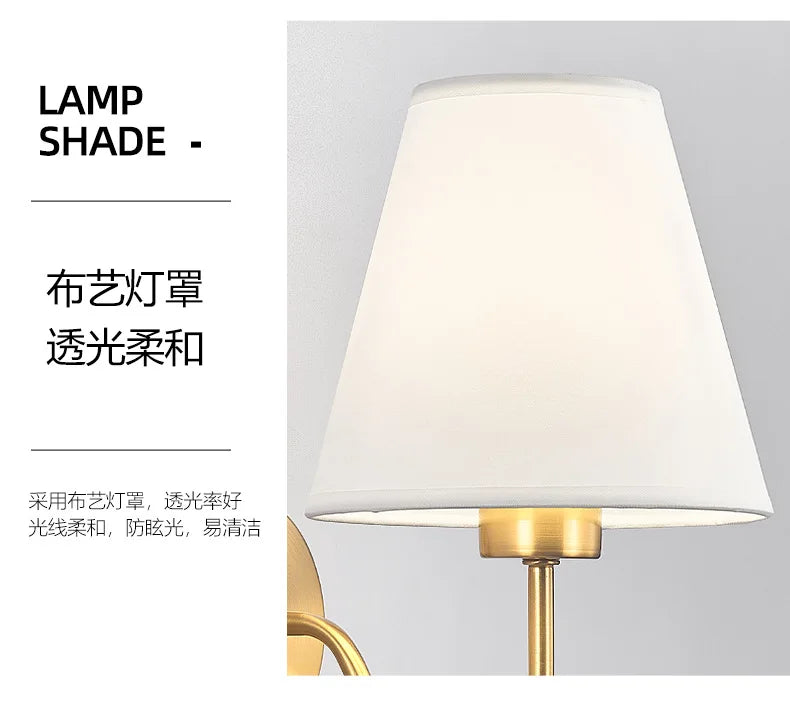 Modern Fabric Wall Lamps Retro Bedside Wall Lamp Living Room Wall