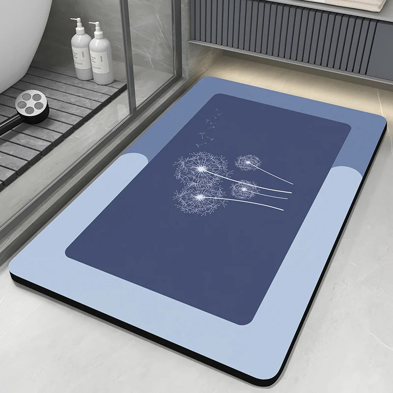 Diatomaceous Earth Bath Mat Bathroom Rug Absorbent Non-slip Floor Foot