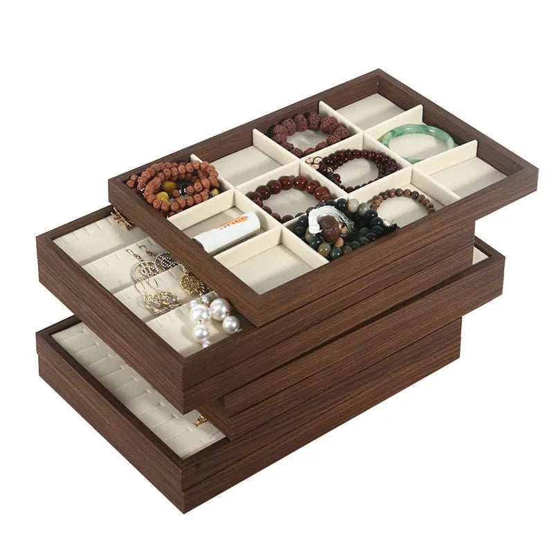 Walnut Jewellery Display Organiser Tray