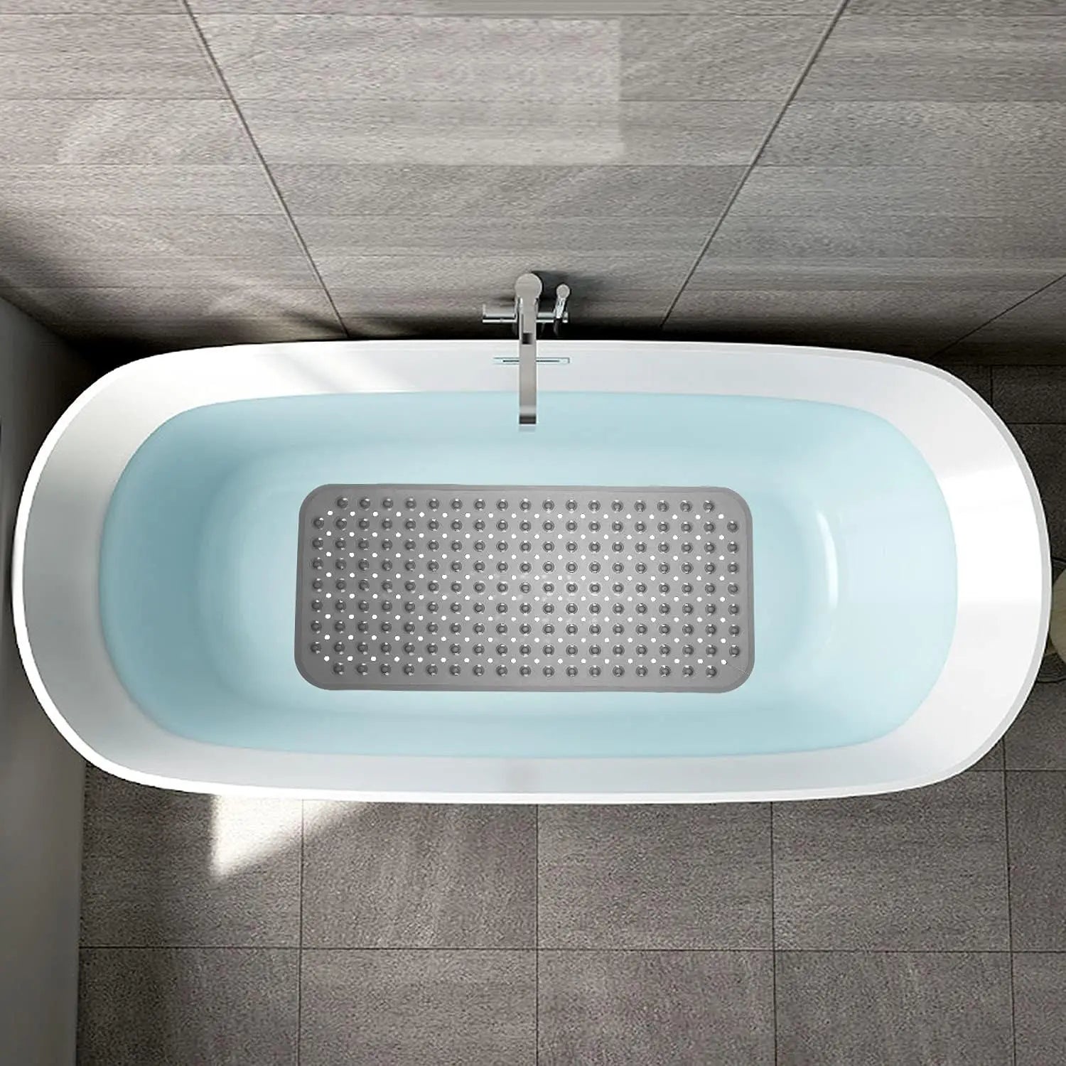 Suction Cup Bathtub Mat With Drain Holes