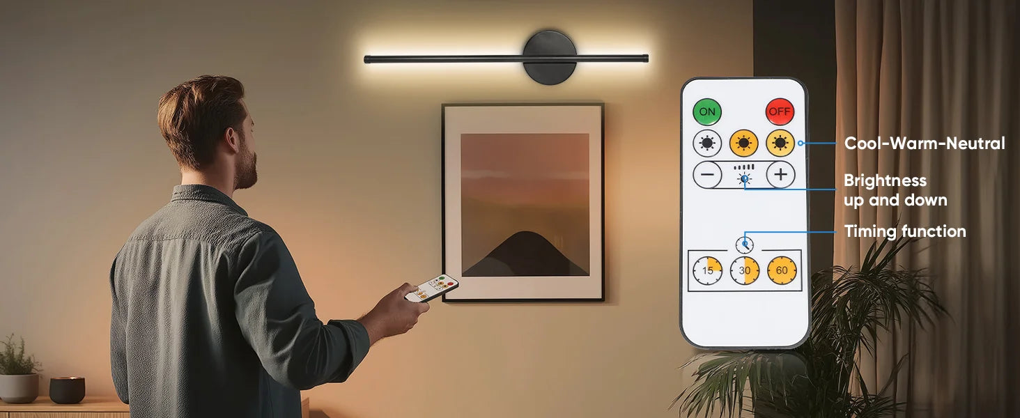 Cordless Dimmable Picture Sconce with Remote
