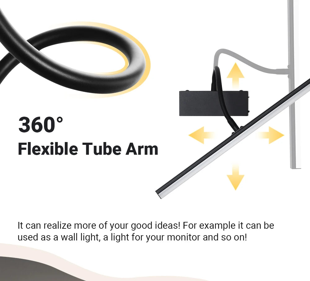 Rechargeable LED Wall Lamp Flexible Adjustable Wall Light Fixtures 40cm
