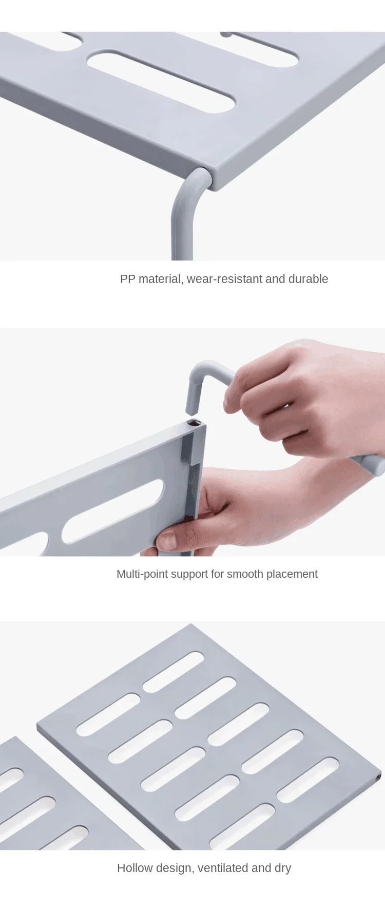 ABS Shoe Rack Extensible Shoe Hanger Storage Space Saving Shelf Telescopic Storage Rack Household Kitchen Cabinet Organizer