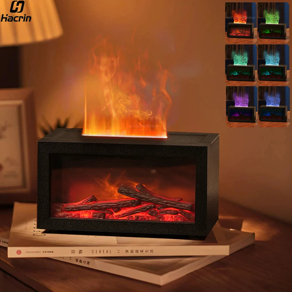 Fireplace Humidifier Aroma Flame Humidifier Fragrance Diffuser
