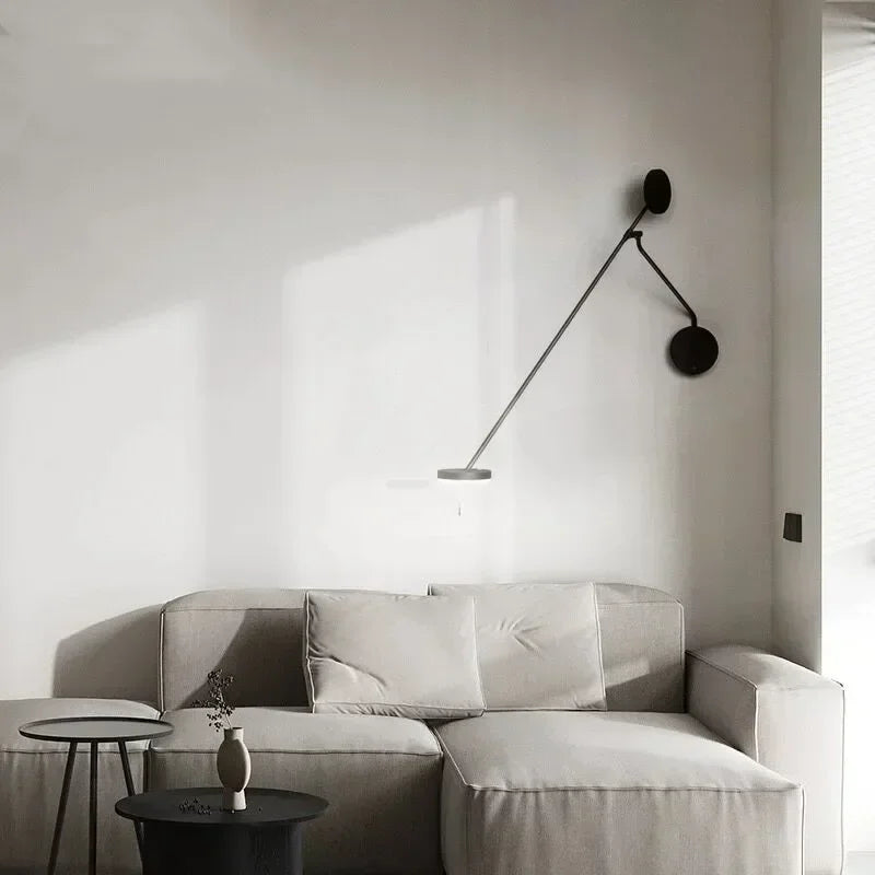 Designer Creative Long Pole Flexible Wall Lamp Black Wall Lamp with