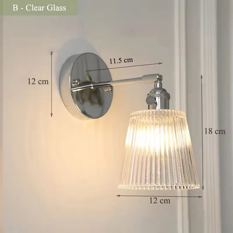 Fluted Glass Swing Arm Sconce