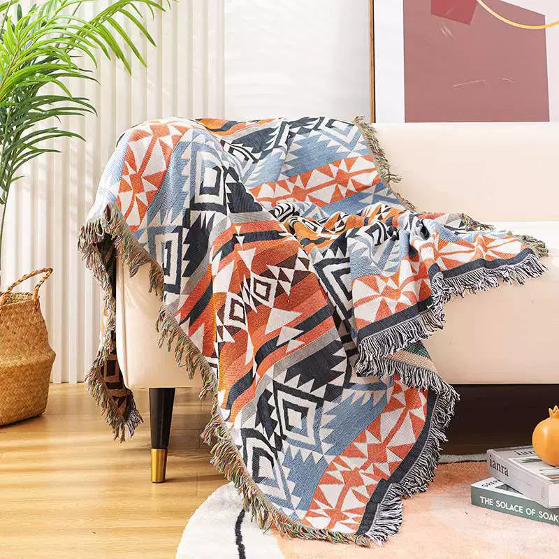 Nordic Plaid Knit Sofa Blanket