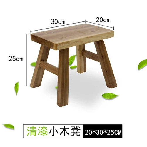 Custom Solid Wood Foot Stool, Square Bench