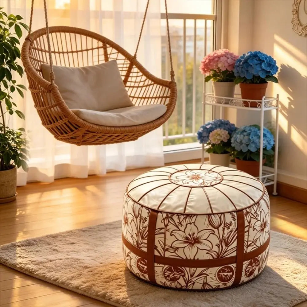 Boho Printed Fillable Storage Pouf