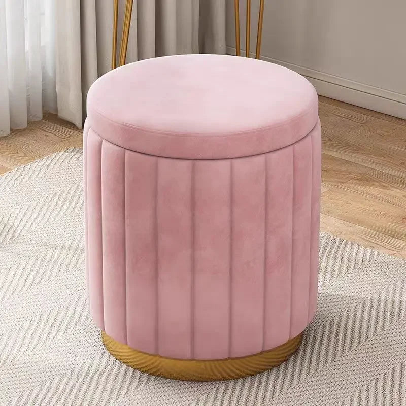 Round Storage Stool with Lift Top