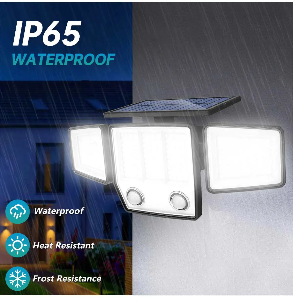 3-Head Adjustable Solar Motion Light