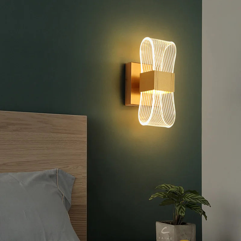Acrylic Aluminum Bedside Wall Lamp
