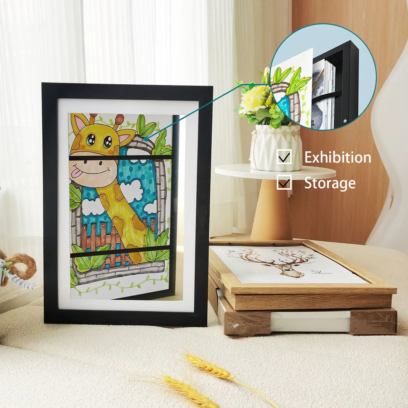 Front Opening Kids Art Display Frame