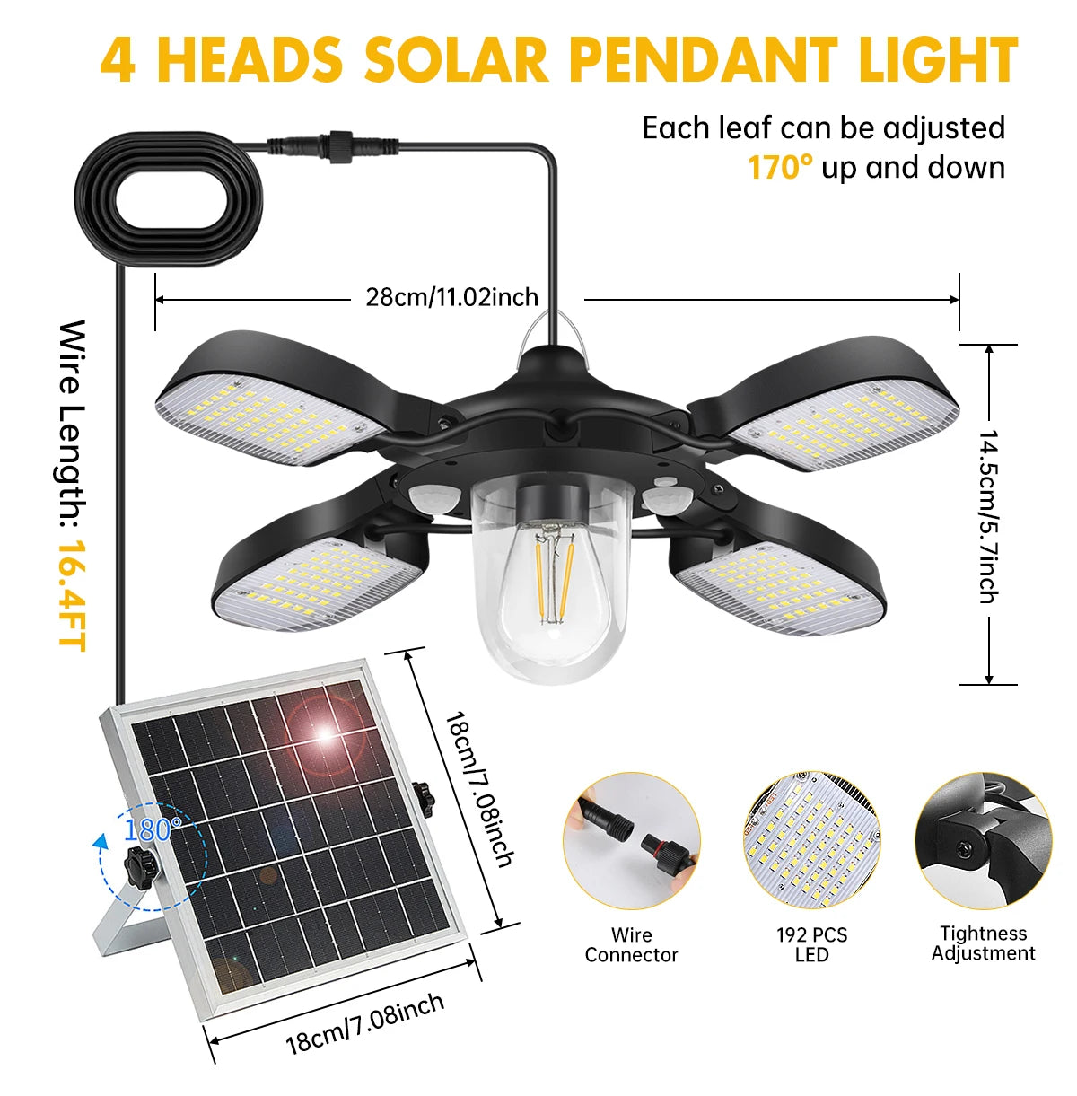192led Solar Powered Barn Light Solar Shed Light