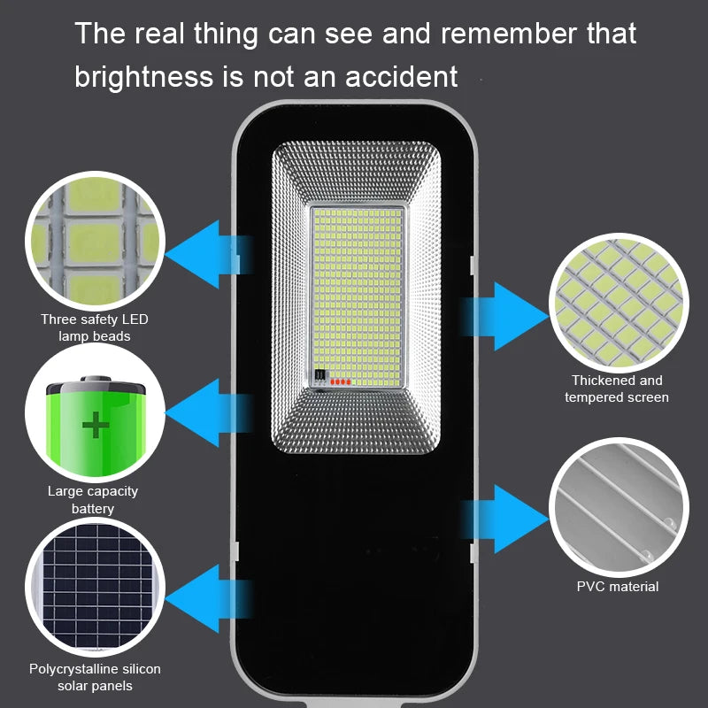200W Powerful Solar Light Outdoor Solar Street Light 6000mah Waterproof