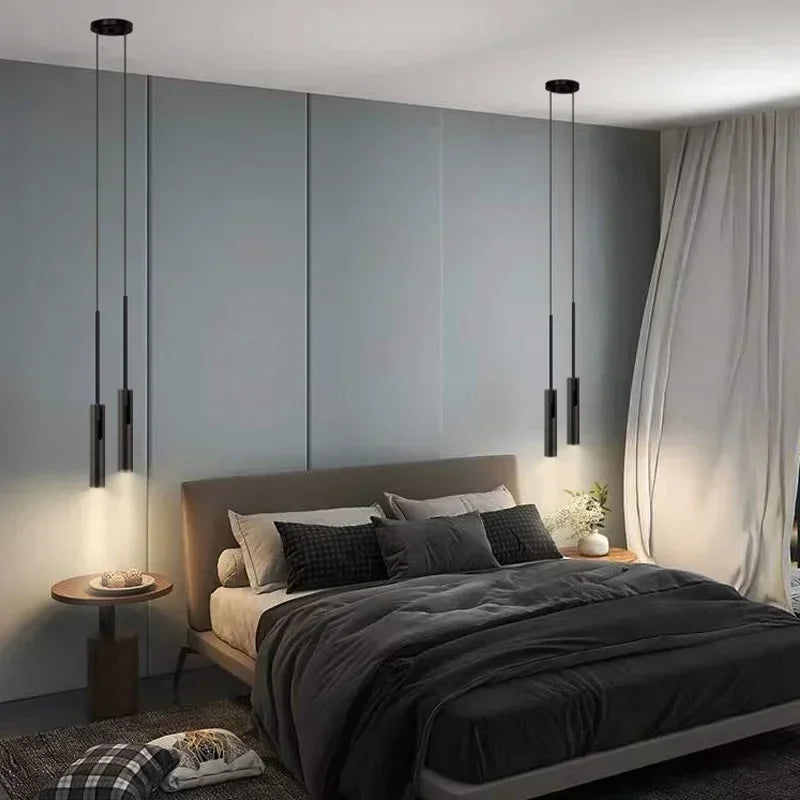 Nordic Black LED Bedside Pendant