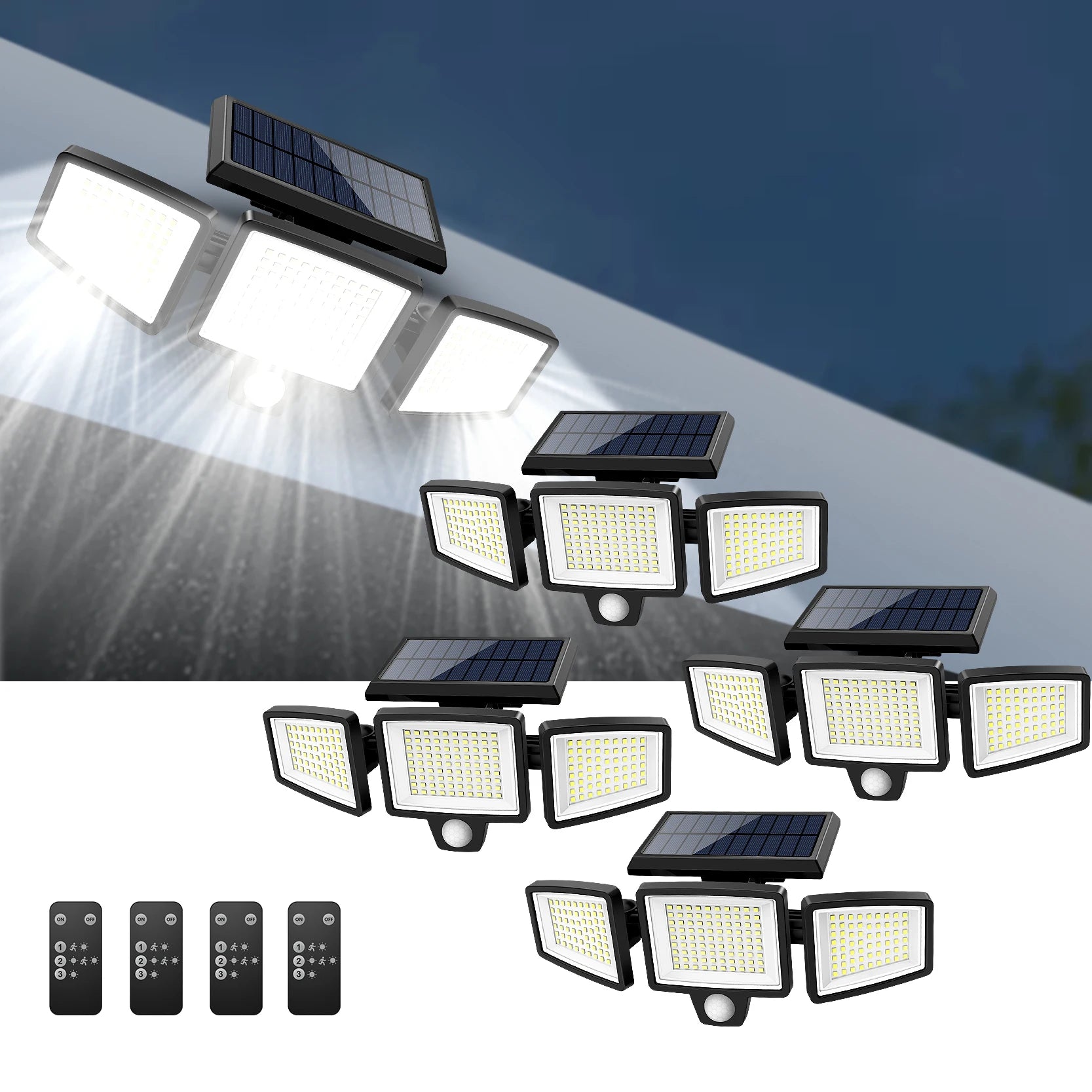3-Head Solar Motion Security Light