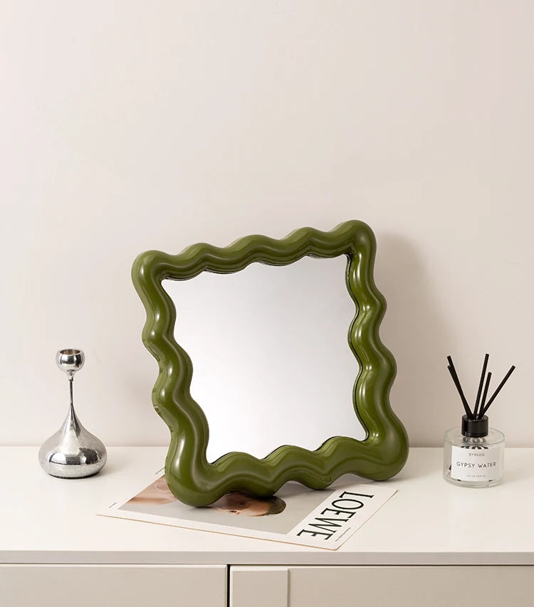 Square Corrugated Vanity Mirror