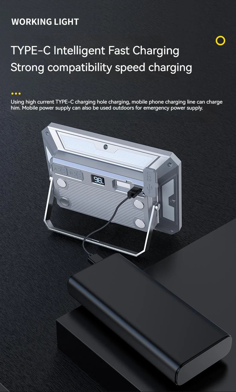 Portable LED Camping Tent Light Rechargeable Searchlight High Power