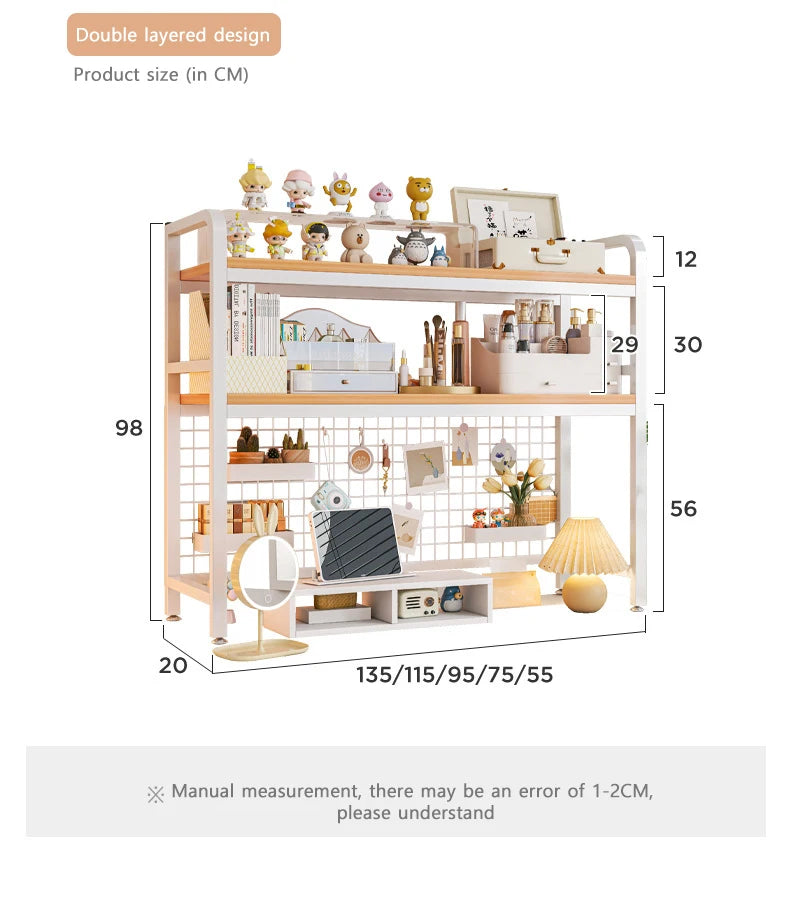 Grid Bookshelf Desktop Storage Rack