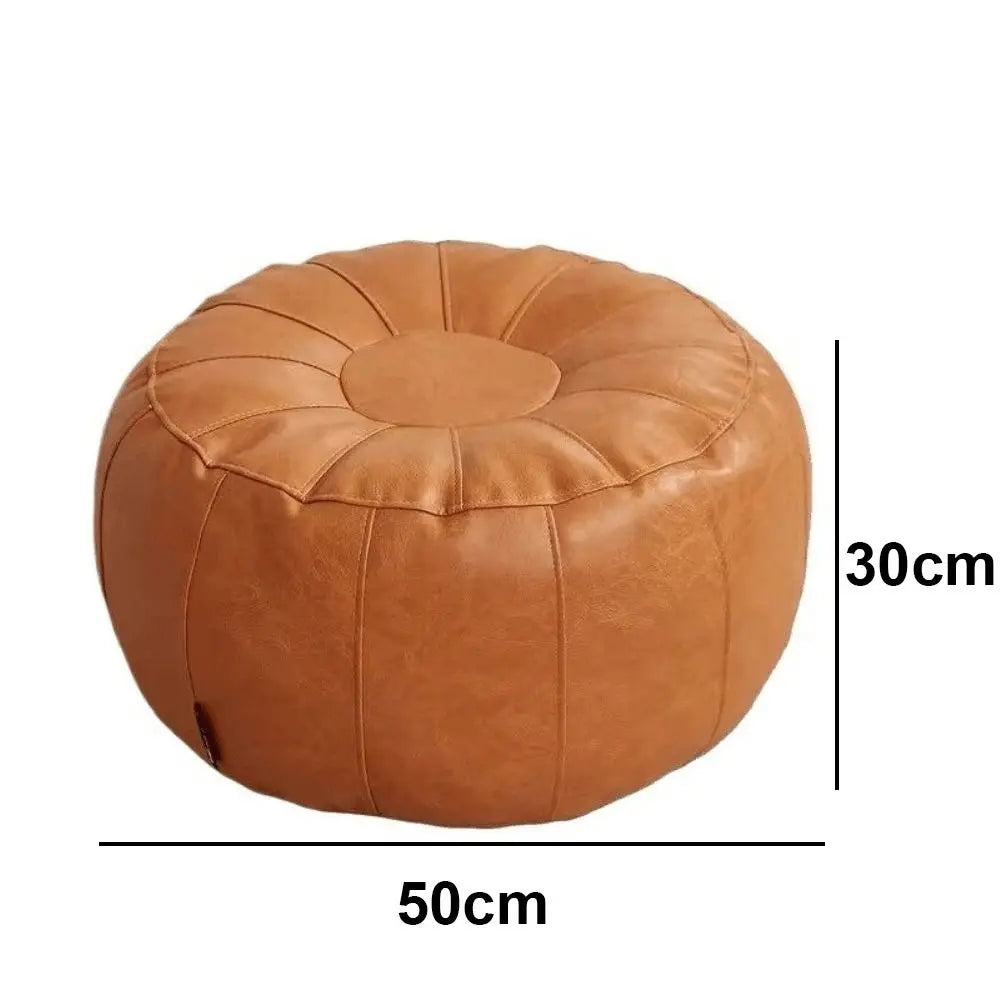 PU Leather Unstuffed Storage Pouf