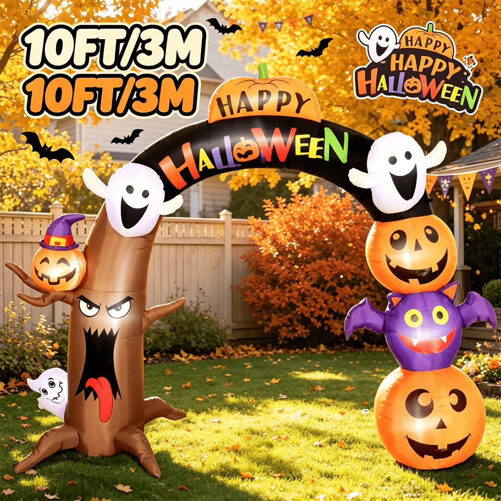 10 ft Inflatable Halloween Archway with LED