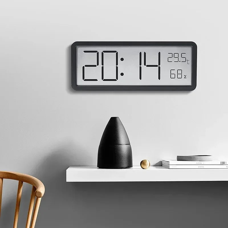 LCD Screen Digital Wall Clock Time Temperature Humidity Time
