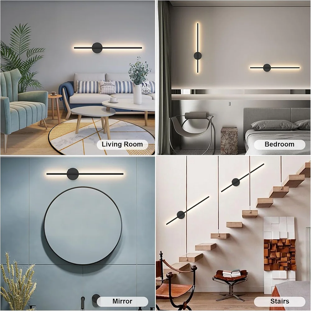 LED Rechargeable Wall Light Installation Free Wall Sconce 1PC 50CM