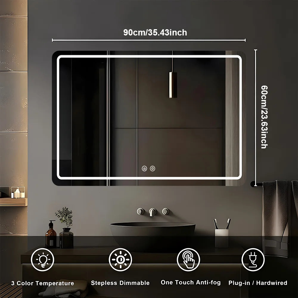 36x24 Backlit Bathroom Mirror
