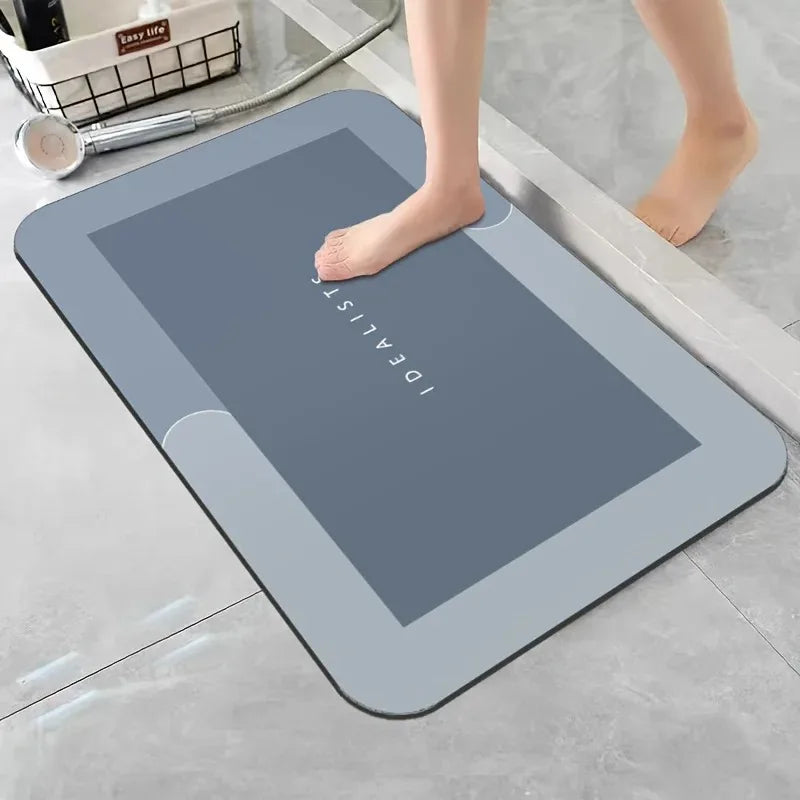 Diatomaceous Earth Bath Mat Super Absorbent Non Slip Fast Drying
