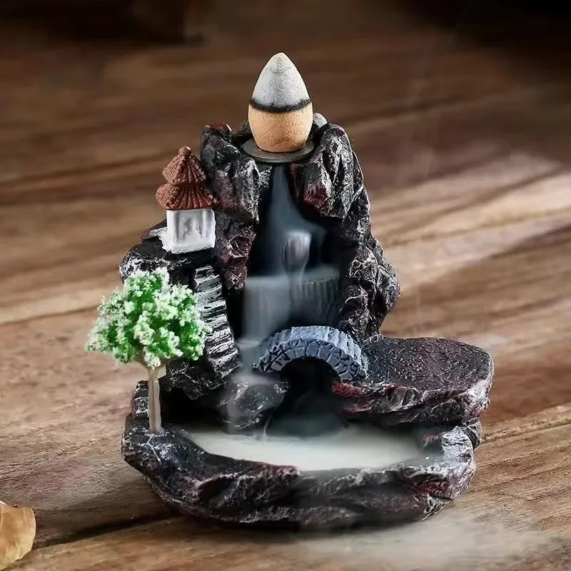 Waterfall Backflow Incense Burner with Cones