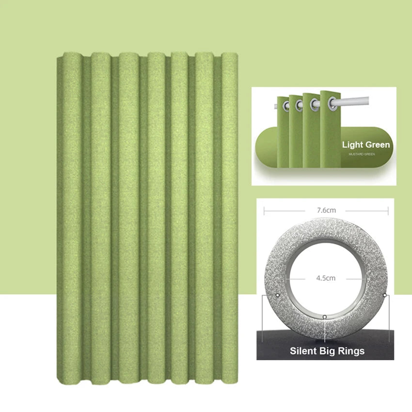 Imitation Linen Shower Curtain with Big Rings Bathroom Waterproof Thick