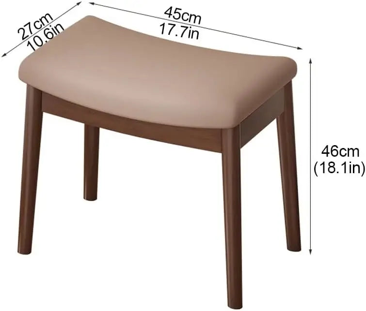 Saddle Cushion Vanity Stool with Storage