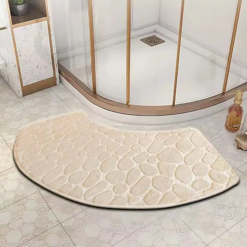 Curved bathroom mat thickened shower room absorbent door mat toilet