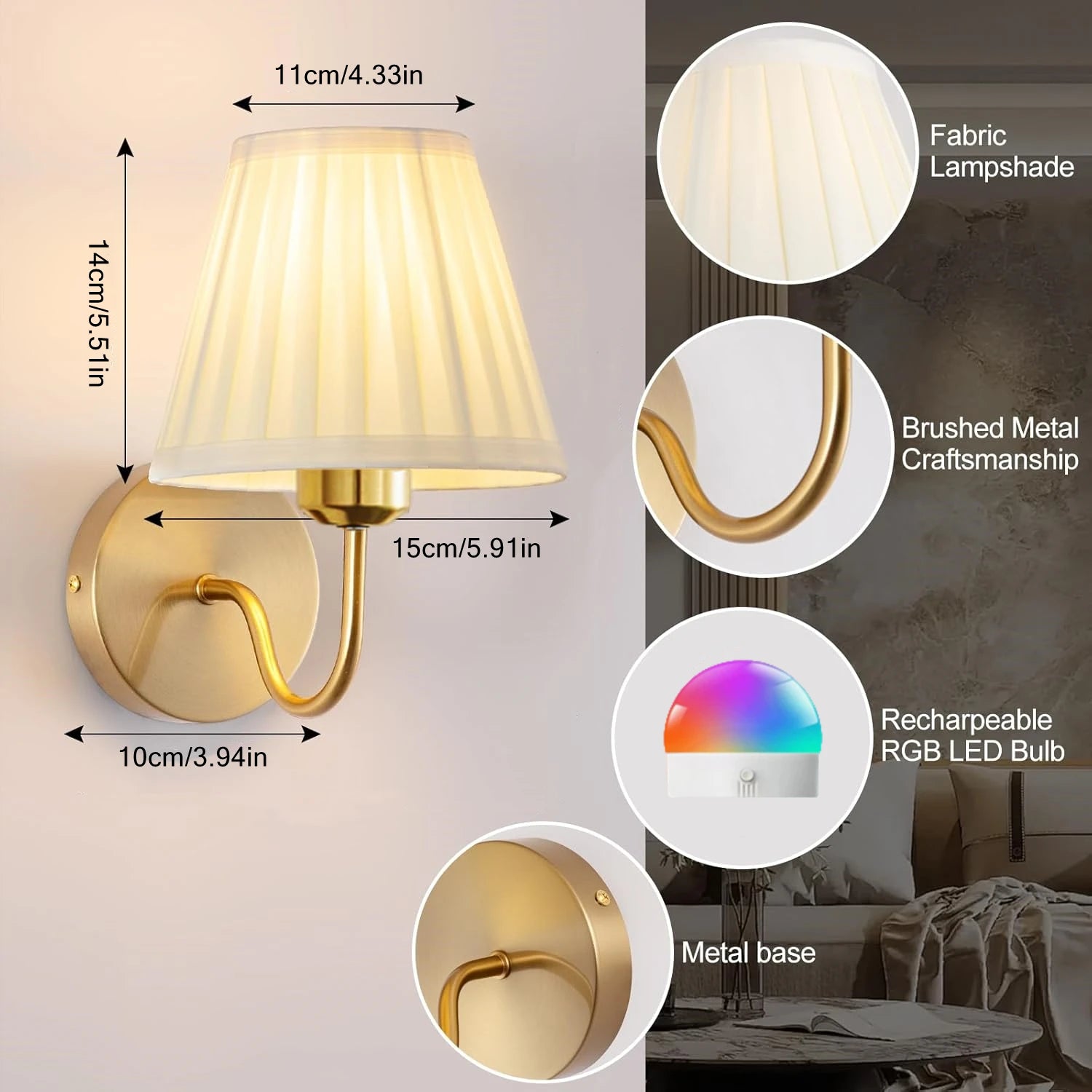 Wireless Colour Changing Wall Light