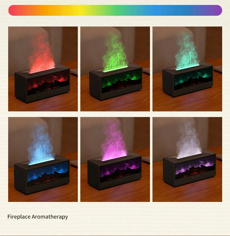 Creative Fireplace Air Humidifier Waterless Auto-Off Aroma Essential