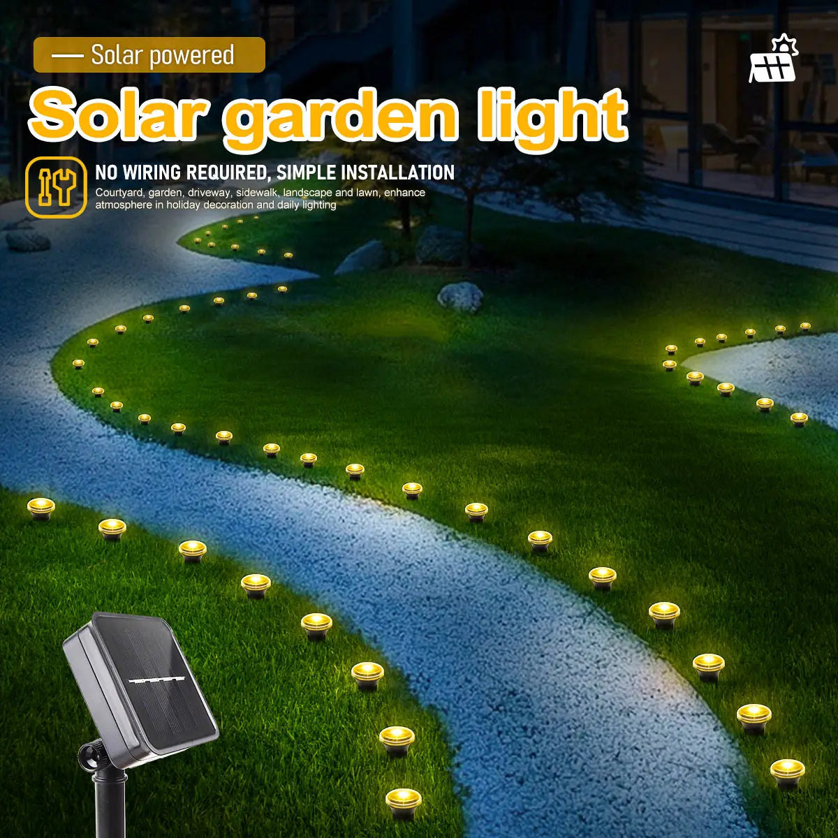 Solar LED Garden Pathway Light 15/30LEDS 8 Modes Outdoor Waterproof