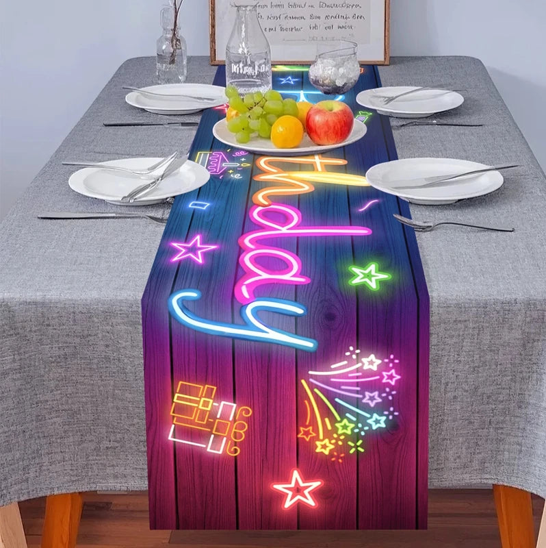 Neon Birthday Party Table Runner