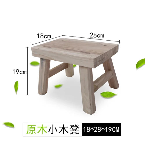 Custom Solid Wood Foot Stool, Square Bench