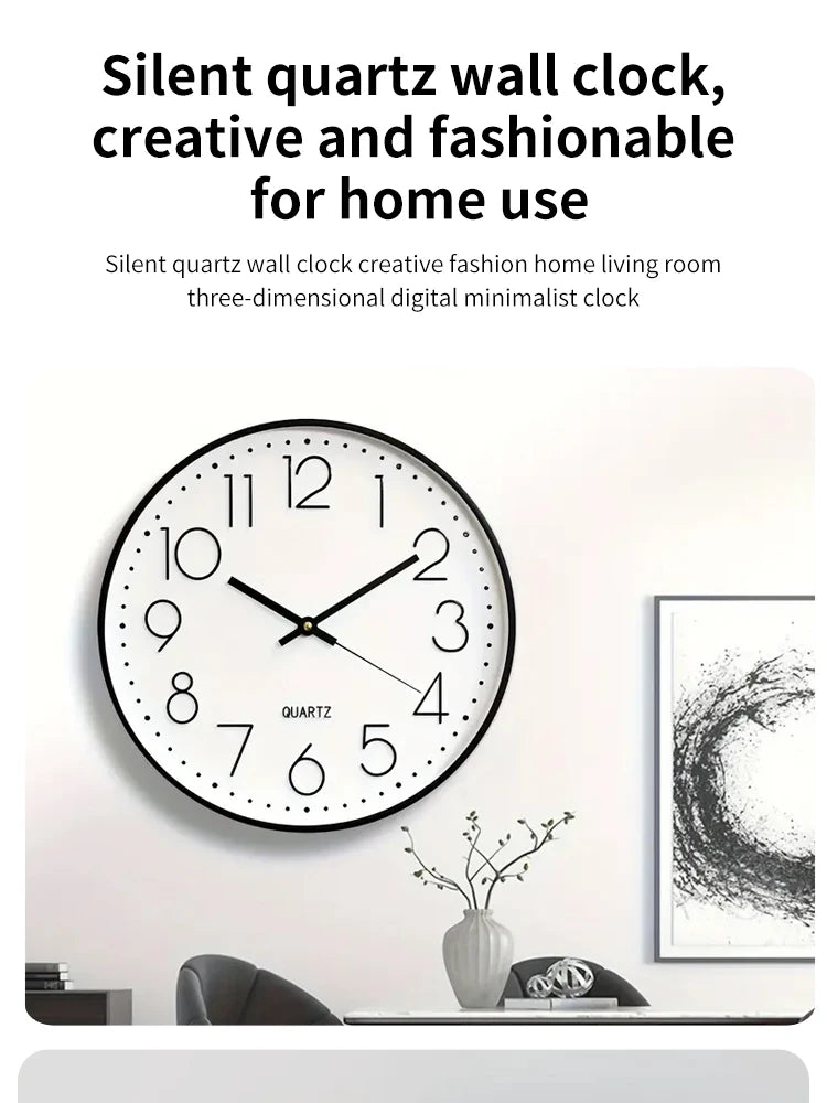 8 Inch Mute Quartz Wall Clock Cubic Digital Clock
