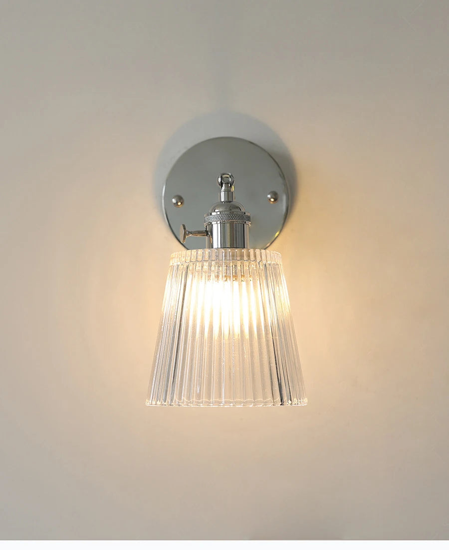 Fluted Glass Swing Arm Sconce