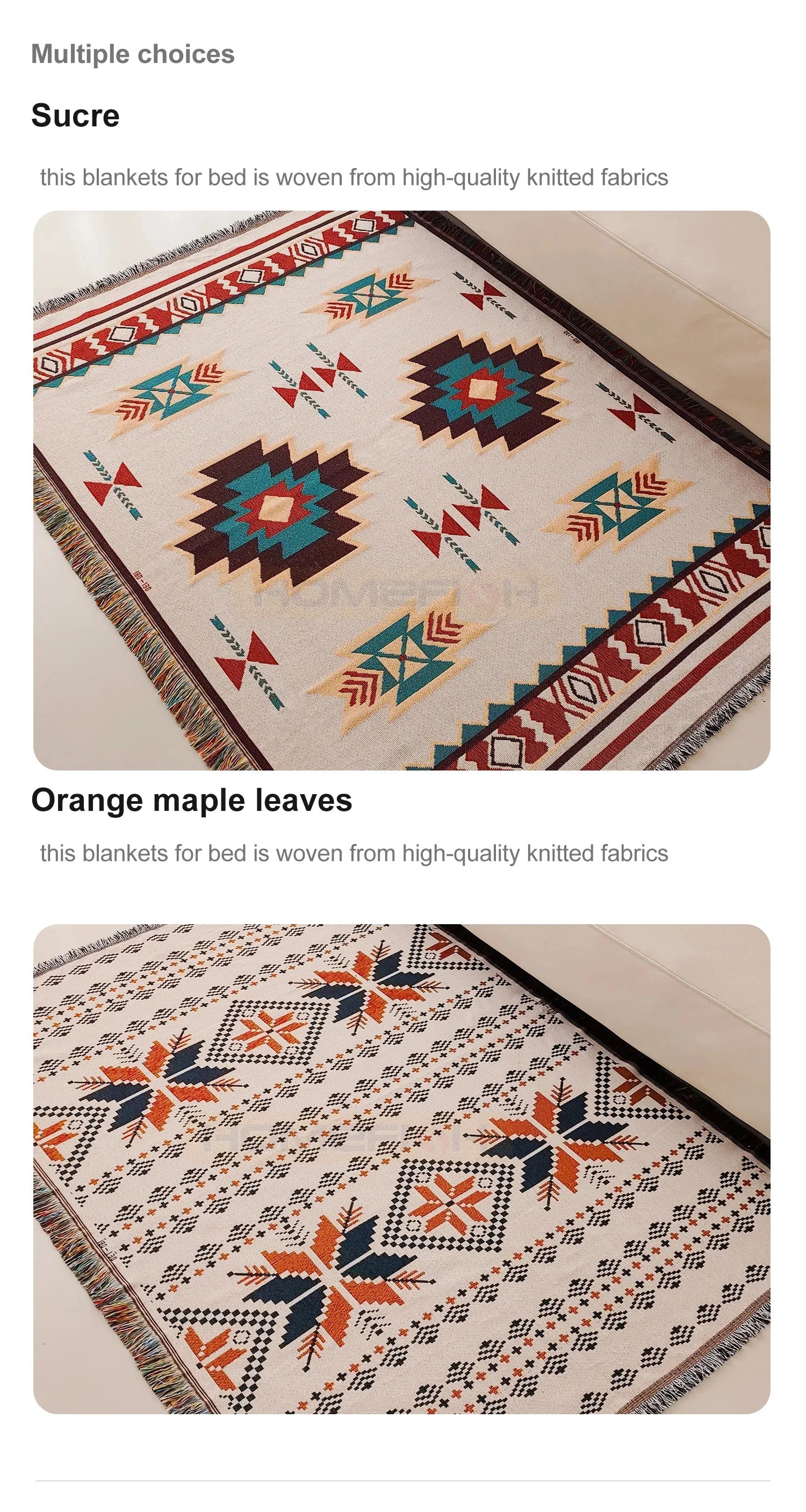 Aztec Fringe Throw Blanket