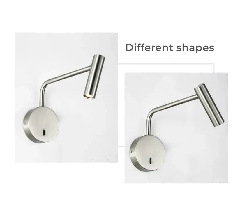 Modern Swing Arm Reading Wall Lamp Hotel Rooms Lamp 3W LED Adjustable