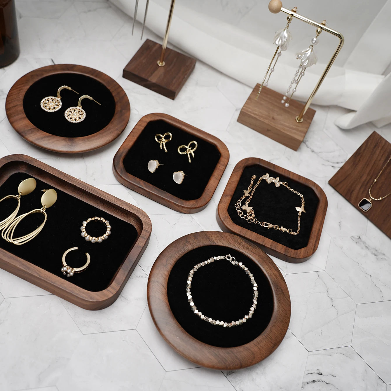 Solid Wood Jewelry Display Tray