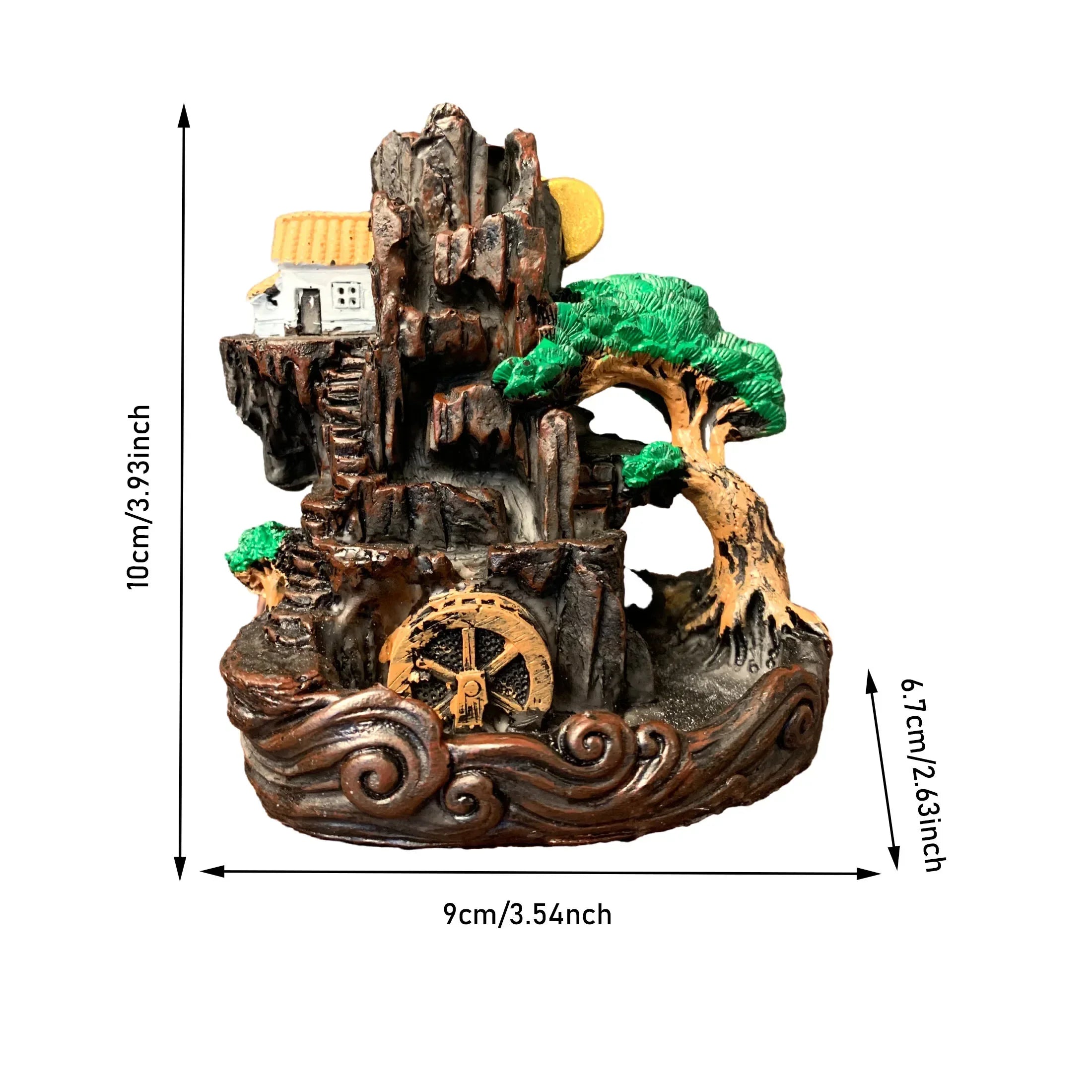 Resin Mountain Backflow Incense Holder